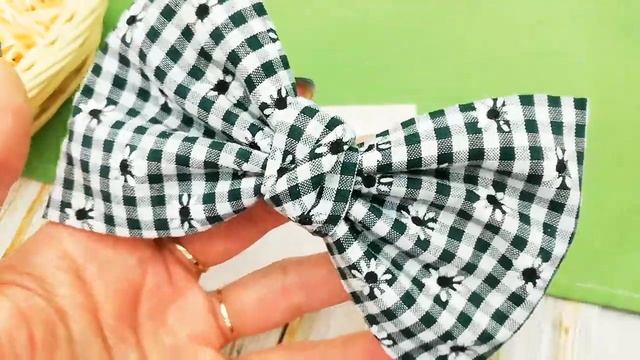 Бант из хлопковой ткани Леся. Бант заколка-автомат смотреть онлайн