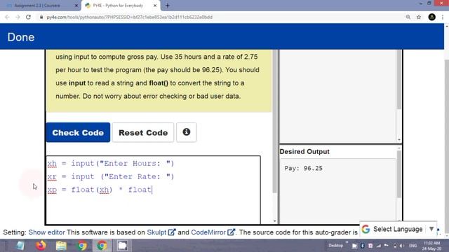 Coursera: Assignment 2.3 Python For Everybody | Python For Everybody Assignment 2.3 Program solutio смотреть онлайн