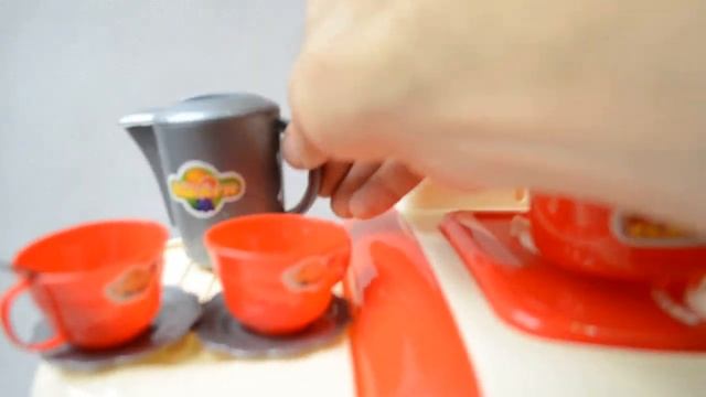 Детская игрушечная кухня со звуком, плита для девочки 2 конфорки kitchen cooking красная смотреть онлайн