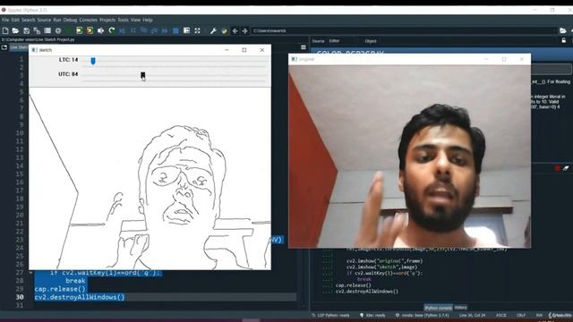 Live Sketch Project using OpenCV in python3 смотреть онлайн
