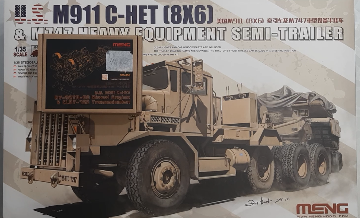 Обзор на модель M911 C-HET (8x6) And M747 Heavy Equipment Semi-Trailer 1/35 (MENG SS-013, SPS-055)