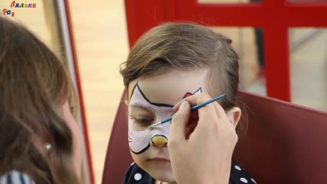 Аквагрим Hello kitty рисунок на лице face painting хелло Китти, развлекательном центре Tbilikids смотреть онлайн
