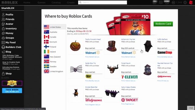 Roblox put free hats as $10 gift card hats? REDEEM THEM FAST! смотреть онлайн