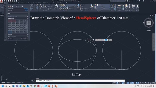Isometric View of a Hemisphere I AutoCAD смотреть онлайн
