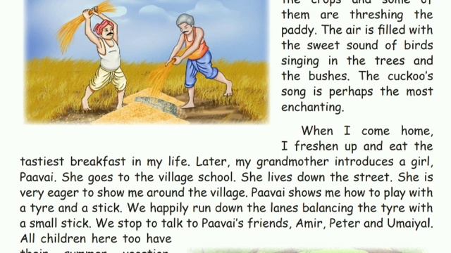 5 standard English first term LET US LEARN Trip to My Grand Parents Village. смотреть онлайн