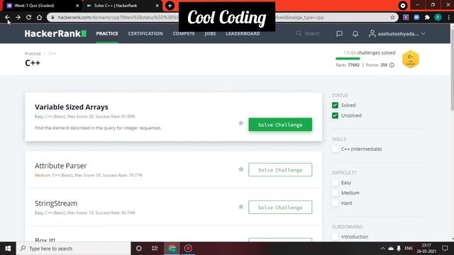 5 Star Coder on Hackerrank | C++ | Gold Badge Roadmap | Cool Coding | смотреть онлайн