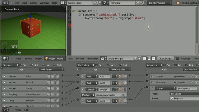 08. Python en Blender Game 4 de 6. Código Python Salvar estado смотреть онлайн