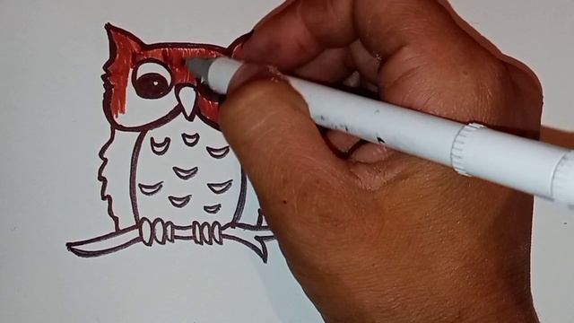 How to draw an owl for kids/Как нарисовать сову для детей/Cara menggambar burung hantu untuk смотреть онлайн