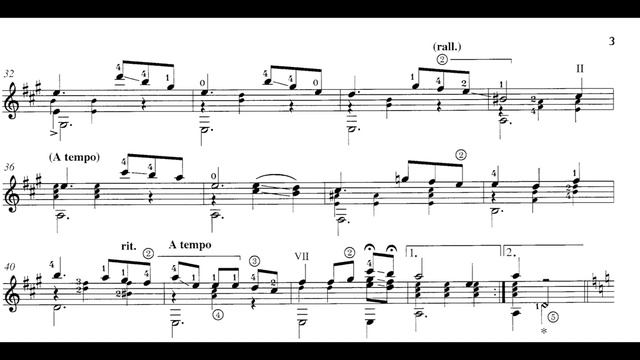 Heitor Villa-lobos - Mazurka Choro for Guitar (Score video) смотреть онлайн
