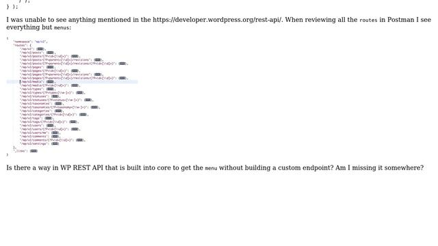 Wordpress: Does WP REST API have a built in route for calling menu? смотреть онлайн