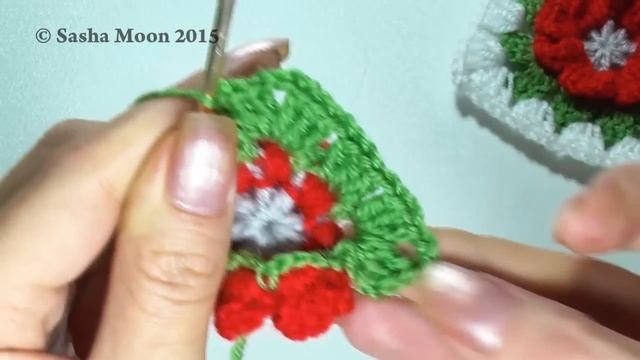 Квадратный мотив для пледа с цветочной сердцевиной крючком. КОЛЛЕКЦИЯ УЗОРОВ И МОТИВОВ. #SM смотреть онлайн