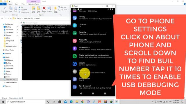 How to Mirror your Android phone with Windows 10 laptop via USB Cable смотреть онлайн