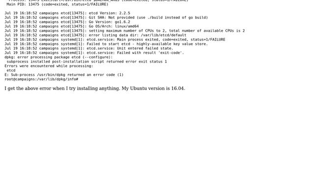 Ubuntu: Any installation of packages fail смотреть онлайн