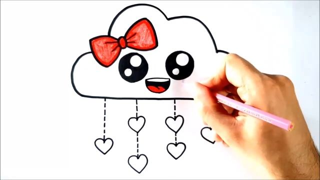 HOW TO DRAW A CUTE CLOUD EASY STEP BY STEP смотреть онлайн