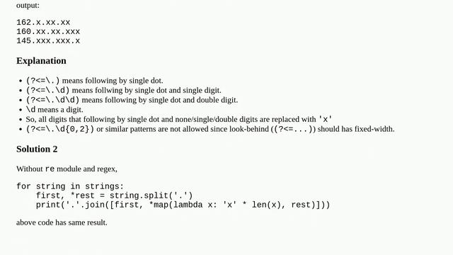 Replace ip partially with x in python смотреть онлайн
