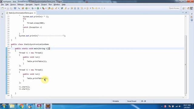 How to use Static synchronization method[anonymous thread]? | Java Synchronization | Java Threads смотреть онлайн