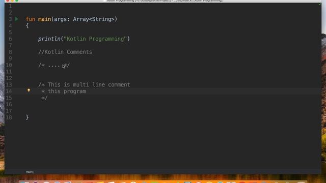 Kotlin Tutorial #part08 kotlin comments Example смотреть онлайн
