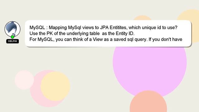 MySQL : Mapping MySql views to JPA Entitites, which unique id to use? смотреть онлайн