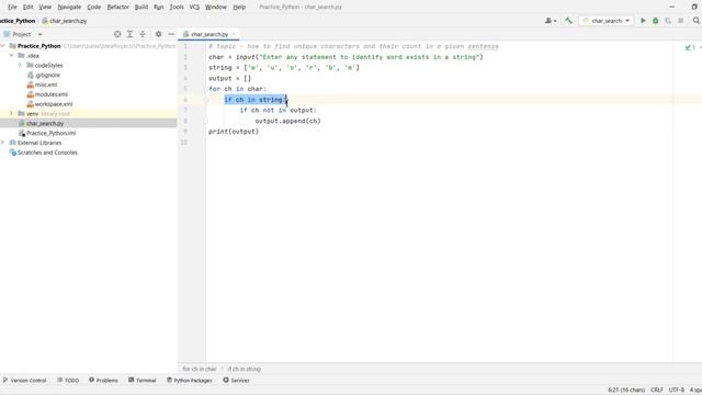 Python Real-time interview Questions - Program to find Unique characters present in a given string. смотреть онлайн