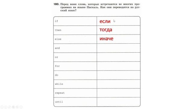 Информатика Босова 8 кл. №180 Решение задания смотреть онлайн
