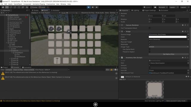 Стакание предметов в инвентаре Unity 2021
