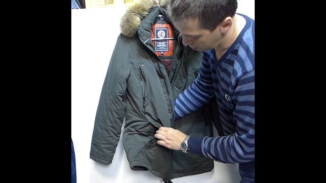 Мужская зимняя парка Black Vinyl 16-1163 khaki - https://джинсы-пуховики.рф/ смотреть онлайн