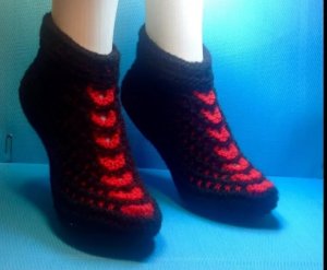 Вязание спицами тапочки -следки #40