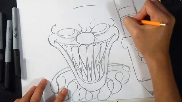 как рисовать клоун | граффити смотреть онлайн