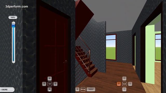 One story 3D plan of a house with a large mansard roof смотреть онлайн