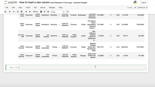 How to insert a new column in Pandas Dataframe смотреть онлайн