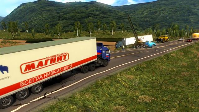 ETS 2 "Суровая Россия" - "Байкал р4" - " В добрый путь " "Разгрузка " смотреть онлайн