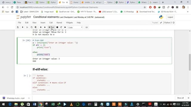 21 Python if else and elif statements using jupyter notebook by Atif Masih смотреть онлайн
