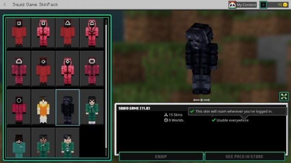 Minecraft Squid Game Skin Pack! (Minecraft Bedrock)