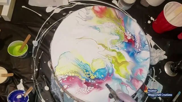 How To Acrylic Pour Using a Hair Dryer and Airbrush Blow Out смотреть онлайн