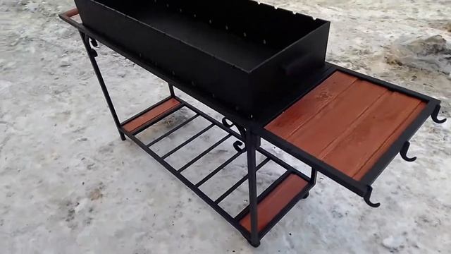 Передвижной мангал с жаровней из стали 5 мм.