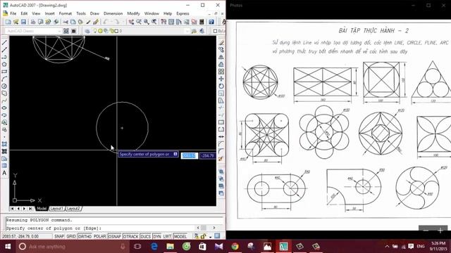 Autocad 2007!! bài thực hành số 2- phần 1 смотреть онлайн