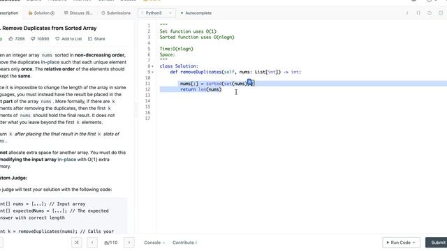 Remove Duplicates from Sorted Array | Python 2 Pointer Solution смотреть онлайн