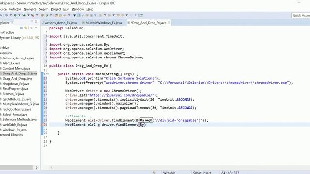 Selenium Beginner Tutorial 21 Work with Actions Drag and Drop смотреть онлайн