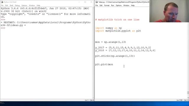 Python Basics Matplotlib Multi plot on One Line смотреть онлайн