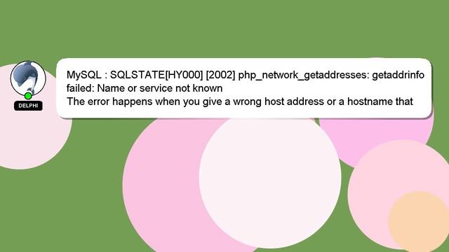 MySQL : SQLSTATE[HY000] [2002] php_network_getaddresses: getaddrinfo failed: Name or service not kn смотреть онлайн