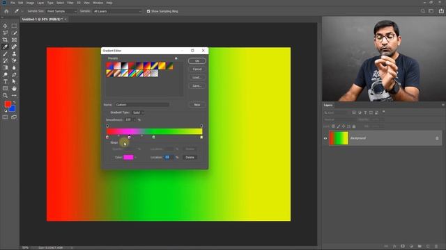 Gradient Tool in Photoshop || How to use Gradient Editor in Photoshop - Class 20 - Hindi / Urdu смотреть онлайн