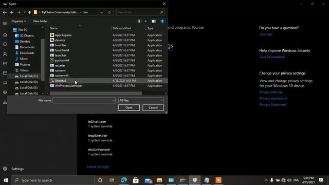PyCharm [2021.1] Not Opening || Error 0xc000007b|| Fixed|| ASLR Setting|| Windows 10 & Windows 11||