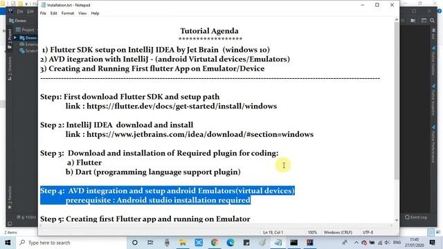 Flutter SDK setup in IntelliJ IDEA on Windows 10 смотреть онлайн