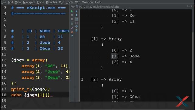 Curso de PHP - Aula 59 - Arrays Multidimensionais - eXcript смотреть онлайн