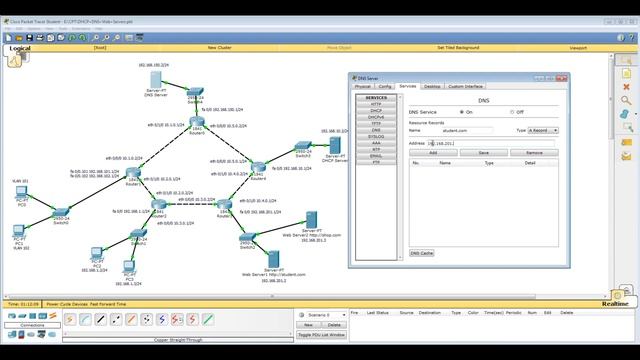 Урок 32 Cisco Packet Tracer. Строим сеть с DHCP, DNS и Web серверами. смотреть онлайн