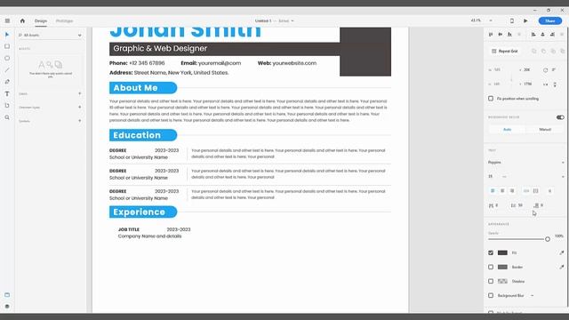 cv design in adobe xd смотреть онлайн