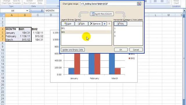 Add new series to Excel 2007 graphs- 3 ways- same in the latest versions of Excel смотреть онлайн