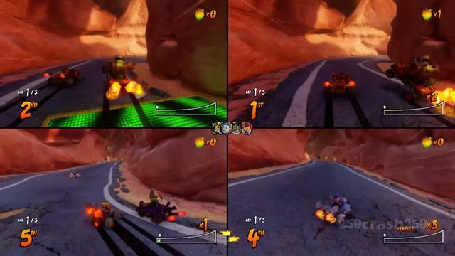 Crash Team Racing Nitro-Fueled - Split Screen On Nintendo Switch (4 Players) Gameplay