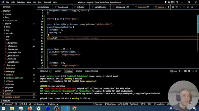 изучаю GSAP Js и делаю фиксированное меню при прокрутке(с анимацией)
