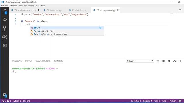 #76 How to use in keywords in list detail // Complete Python tutorial(2020)? смотреть онлайн
